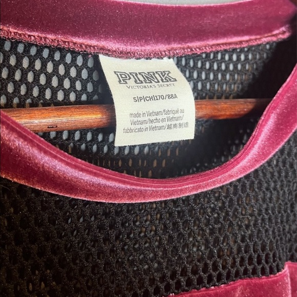 Victoria Secret Pink Ruby Velvet Mesh Top - Picture 6 of 7